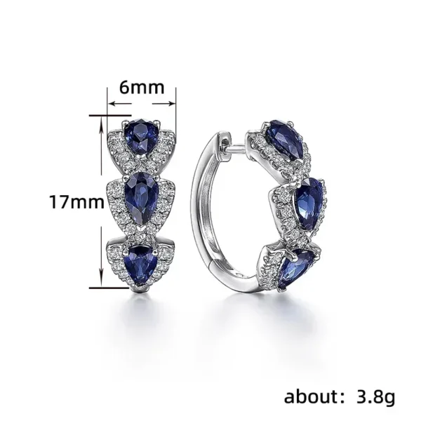 Blue Drop Zircon Earrings - Image 3