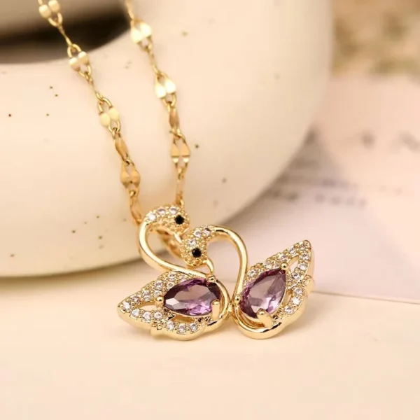 Crystal Swan Necklace