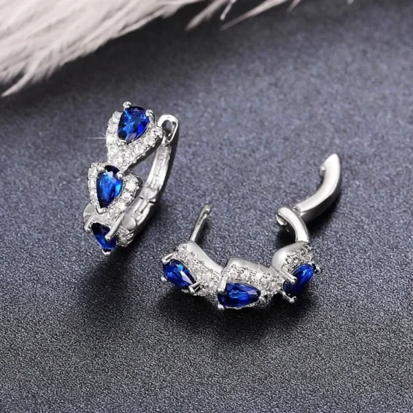 Blue Drop Zircon Earrings - Image 2