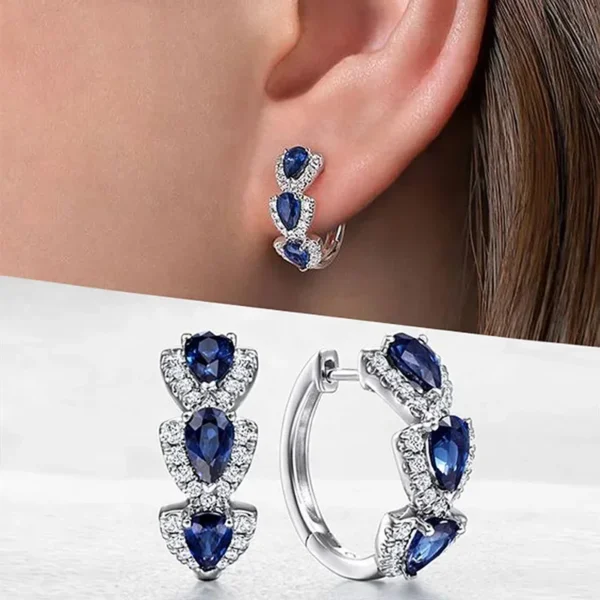 Blue Drop Zircon Earrings